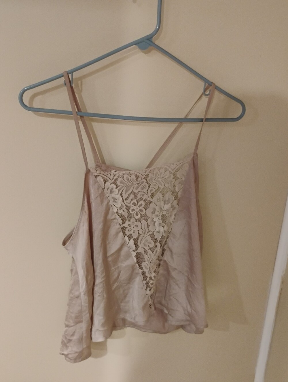 Intimately Free People Womens Beige Lace Camisole Top Sz M